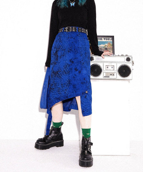 Asymmetric Stitch Dyed Skirt